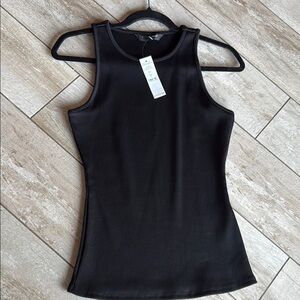 WHBM Black Ribbed Tank